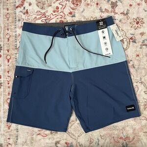 Hurley Phantom Board Shorts Mens‎ 32 Blue Drawstring Quick Dry Swim Trunks